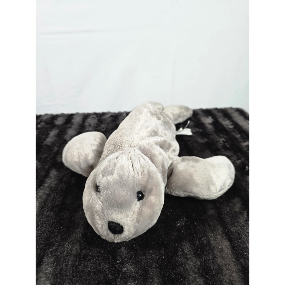 Mary Meyer Flip Flops Grey Seal Plush Stuffed Animal Bean Bag Toy 12 Inch